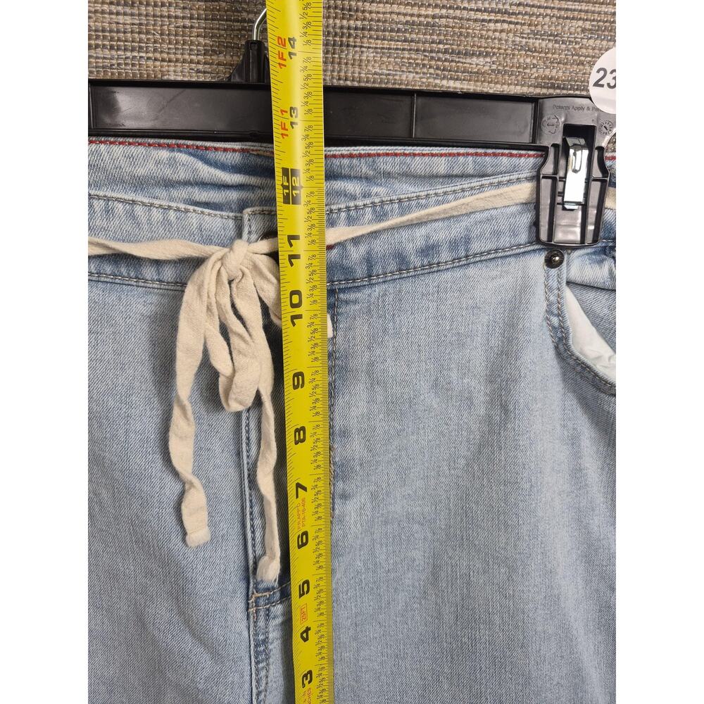 Peace Love World Jeans Womens 18WP Blue High Rise Wide Leg Crop Denim Fringe NEW - Picture 14 of 15